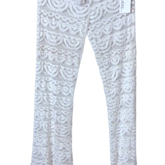 White lace beach cover up pants - Picture 5 of 5